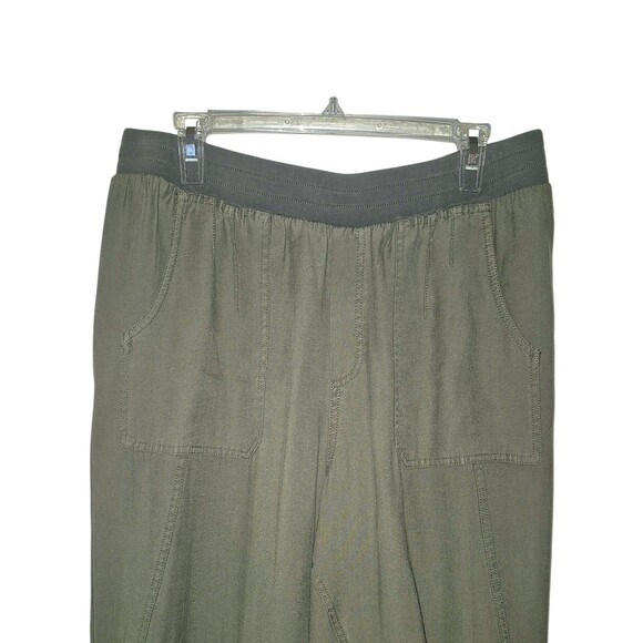 Soft Surroundings Neelandra Button Tapered Ankle Pants Olive Green Size Large - Picture 4 of 7